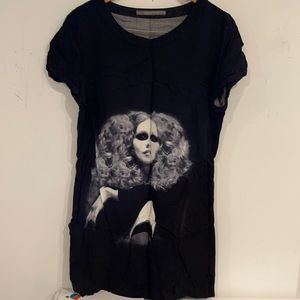 Zara black and white print mini dress